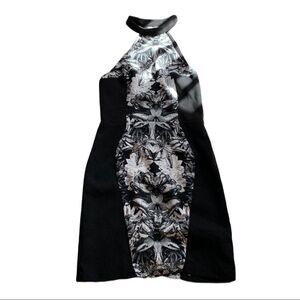 SILENCE + Noise black white choker collar halter style dress Size 0 side zipper